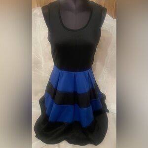 Blue and black dress